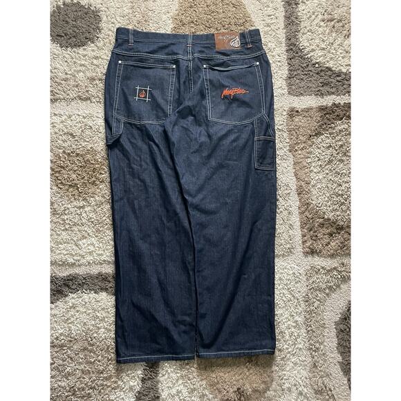 Johnny Blaze Carpenter Baggy Dark Denim Jeans Vintage Y2K Men’s 42 Wide Leg - Picture 2 of 7
